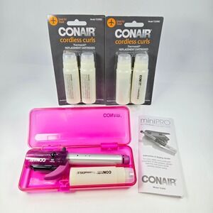 Conair Cordless Curls MiniPro Curling Iron Travel Case w/ extra Cartridges TC605